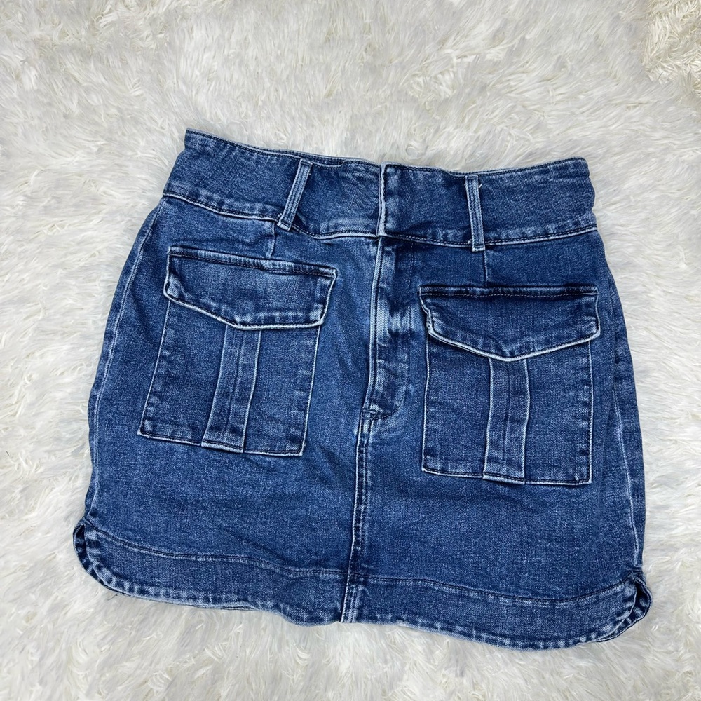 Express Dark Blue Denim Mini Skirt
